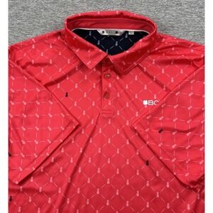 Black Clover Polo Shirt Mens Size XXL Hot Pink Pineapple AOP Performance Golf